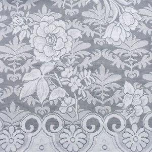 Curtains: Cabbage Rose Lace Fabric, White