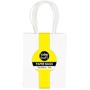 Paper Mache: Value Craft DIY Gift Bags Mini, White- 4pk