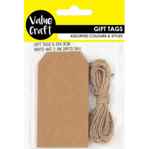 Paper Mache: Value Craft DIY Gift Tags, White/Natural - 20pk