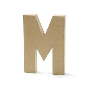 Paper Mache: Paper Mache Letter, M - 8 inch