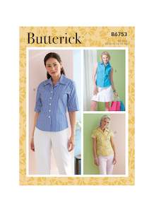 Butterick Pattern B6753 Misses'/Misses' Petite Button-Down Shirts