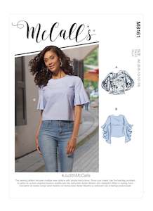 Womens Tops: McCall's Pattern M8161 Misses' Tops With Trumpet, Tulip, Pleated Or Bubble Sleeves