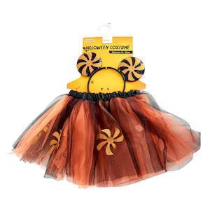 Halloween Costume Skirt Headband Set 2-5 Years Old, Orange