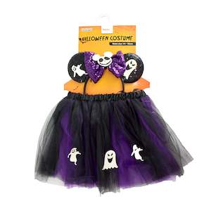 Halloween Costume Skirt Headband Set 2-5 Years Old, Purple