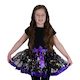 Halloween Tutu with Cat & Bats Print, Purple Multicol- 30cm