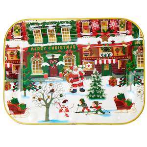 Party Supplies: Christmas Plate Plastic- 41x30.4cm