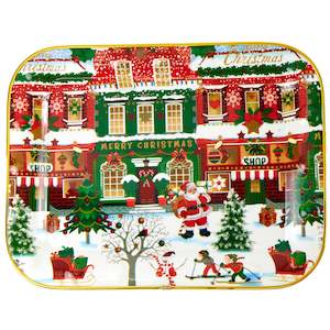 Party Supplies: Christmas Plate Plastic- 45.7x34.3cm