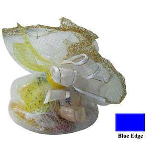 Party Supplies: Sullivans Bomboniere Organza, Blue with Metallic Edge 23cm- 10pk