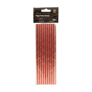 Party Tableware: Metallic Party Paper Straw, 20pk