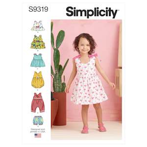 Childrens Shorts: Simplicity Pattern 9319 Toddlers' Criss-Cross Top, Dresses, Rompers and Panties