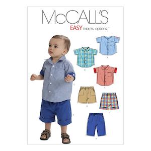 Childrens Shorts: McCall's Pattern M6016 Infants' Shirts, Shorts And Pants