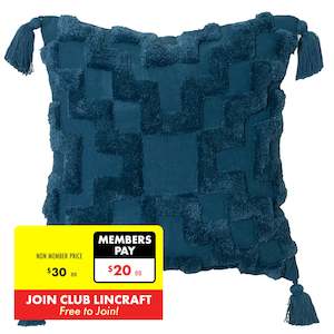 Cushions: Fletcher Cushion, Teal- 50x50cm