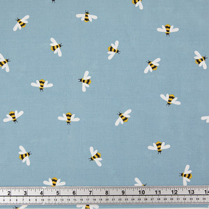 Fabric And Patterns: Print Craft & Quilting Fabric, Bees On Blue- Width 112cm