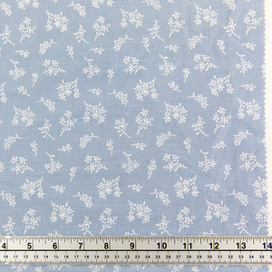 Print Craft & Quilting Fabric, Ditsy Bouquet Blue- Width 112cm