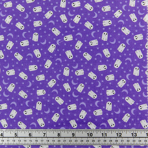 Print Craft & Quilting Fabric, Moons And Ghosts- Width 112cm