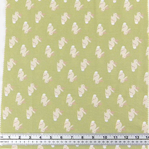 Fabric And Patterns: Print Craft & Quilting Fabric, Bunny Rabbits Sage- Width 112cm