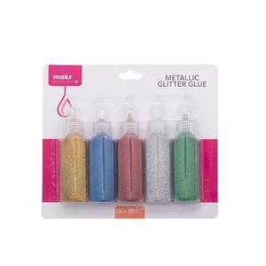 Craft And Hobbies: Makr Glitter Glue, Metallic- 5pk