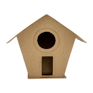 Paper Mache Bird House - 19x18cm