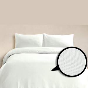 Alaria Waffle Quilt Cover Set, King Bed