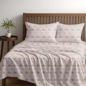 Alaria Printed Cotton Sheet Set, Single Bed- Arrow