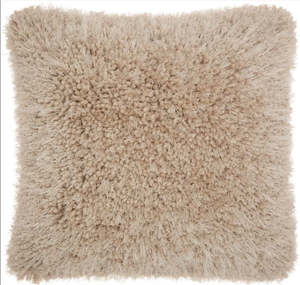 Mina Victory Shaggy Cushion, Beige- 50.8cmx50.8cm
