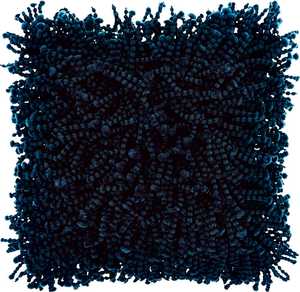 Bedroom: Mina Victory Shaggy Cushion, Navy- 50.8cmx50.8cm