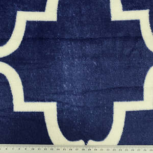 General Purpose Fabrics: Printed Coral Fleece Fabric, Blue Abstract Panel-155cm