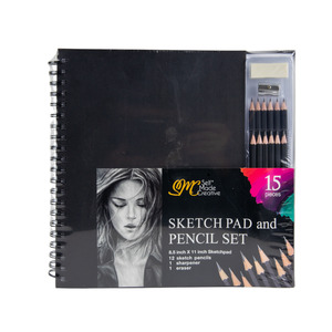Art Supplies: Sketch Pad and Pencil Set- 15pce