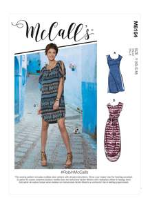 Fabric And Patterns: McCall's Pattern M8164 Misses' Pullover Dresses With Sleeve Ties, Pocket Variations & Belt