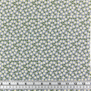 Print Craft & Quilting Fabric, Ditsy Daisies Gray- Width 110cm