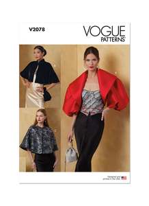 Womens Tops: Vogue Pattern V2078 Misses' Bolero and Capes