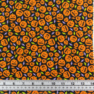Fabric And Patterns: Print Craft & Quilting Fabric, Pumpkins And Candy- Width 112cm