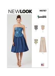 Newlook Pattern 6787 Juniors' Corsets, Pants and Skirt