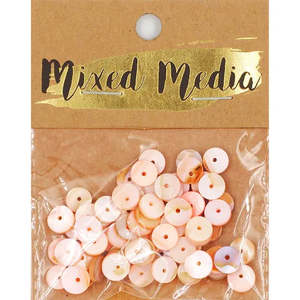 Beads And Findings: Arbee Mix Media Shell Heishi, Pink- 20g