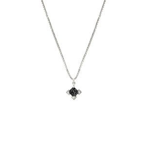 A Dusting Of Jewels: A Dusting of Jewels - Embellishment Necklace with Black Stone| Platinum