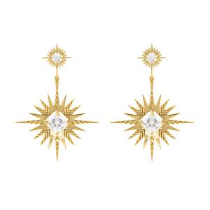 A Dusting of Jewels - Solar Earrings | Gold