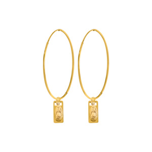 Saint Hoop Earrings | Gold