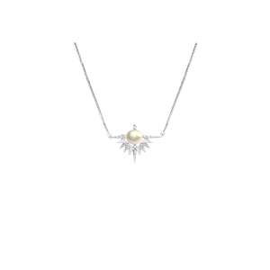 Wedding Edit: Solar Embrace Necklace| Silver & Pearl