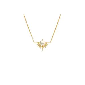 Wedding Edit: Solar Embrace Necklace| Gold & Pearl
