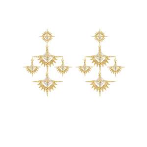 Solar Embrace Earrings| Gold & Pale Lemon
