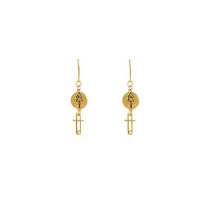 Energy Formation: Cross Drop Earrings | Gold