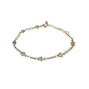 Paperclip & Star bracelet | Gold