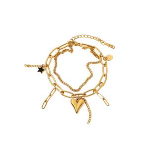 Bracelets: My Heart Paperclip Bracelet | Gold