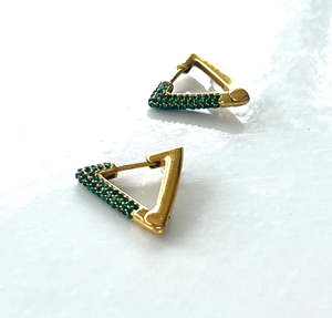 Love By The Sea: Prism Hoops| Emerald & Gold