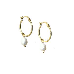 Love By The Sea: Willow Hoops | Gold and Pearl