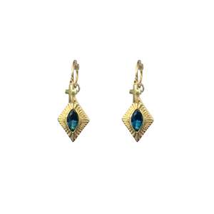 Earrings: Sereno Sleepers | Sapphire & Gold