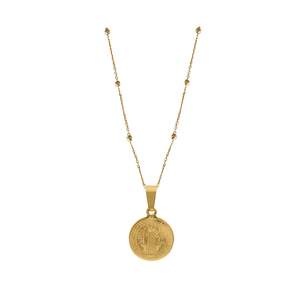 Starseed |Gold Ball Chain w Saint Charm