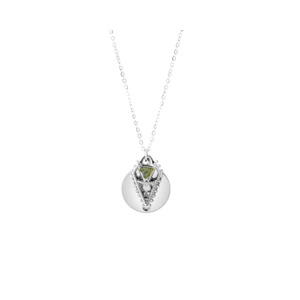 Necklaces: Byzantine Romance - Hearts and Lovers Necklace | Silver w Olive