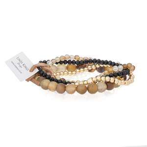 Beaded Bracelet Set | Espresso Agate
