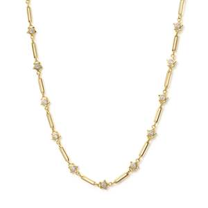 Necklaces: Paperclip and Embellished Star Necklace| Gold